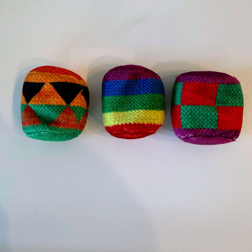 Hacky Sack Juggling Bean Bags Unisex OS Multicolor Rainbow Pattern Set of 3